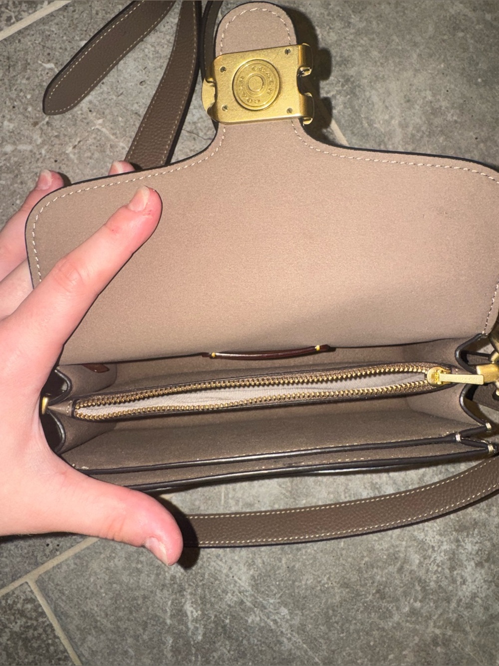 Coach Leather Tabby Shoulder Bag 20 in Dark Stone - Picture 3 of 9